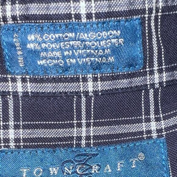 Town Craft L wrinkle free cotton short sleeve button western checkered shirt - Picture 7 of 7